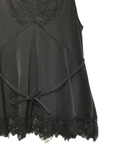 LE CIEL BLEU（ルシェルブルー）LE CIEL BLEU (ルシェルブルー) Lace Trim Sleevless Top ブラック サイズ:36の古着・服飾アイテム
