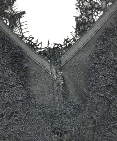 LE CIEL BLEU（ルシェルブルー）LE CIEL BLEU (ルシェルブルー) Lace Trim Sleevless Top ブラック サイズ:36の古着・服飾アイテム