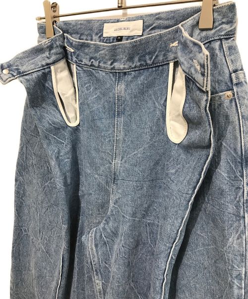 LE CIEL BLEU（ルシェルブルー）LE CIEL BLEU (ルシェルブルー) Front Tuck Wide Denim Pants（フロントタックワイドデニムパンツ） ブルー サイズ:36の古着・服飾アイテム
