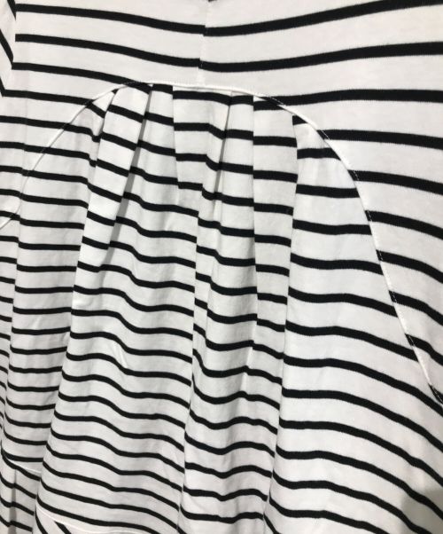 BEARDSLEY（ビアズリー）BEARDSLEY (ビアズリー) 切り替えペプラムTee ホワイト×ブラック サイズ:Freeの古着・服飾アイテム