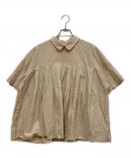 休日と詩キュウジツトウタ）の古着「さくらブラウス」｜ベージュ×ホワイト