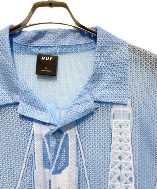 HUF（ハフ）HUF (ハフ) WORLD TOUR LACE SHIRT ブルー サイズ:SIZE Lの古着・服飾アイテム