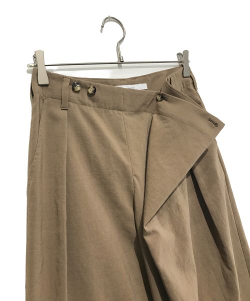 FRAMeWORK（フレームワーク）FRAMeWORK (フレームワーク) 撥水強撚ポリエステルラップワイドパンツ ブラウン サイズ:36の古着・服飾アイテム