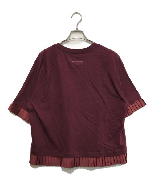 MM6 Maison Margiela（エムエムシックスメゾンマルジェラ）MM6 Maison Margiela (エムエムシックスメゾンマルジェラ) プリーツカットソー ボルドー サイズ:Sの古着・服飾アイテム