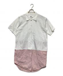 MM6 Maison Margiela（エムエムシックスメゾンマルジェラ）の古着「シャツワンピース」｜ホワイト×ピンク