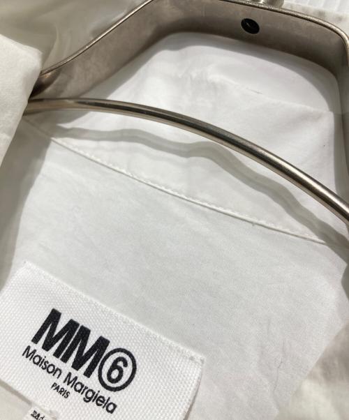 MM6 Maison Margiela（エムエムシックスメゾンマルジェラ）MM6 Maison Margiela (エムエムシックスメゾンマルジェラ) シャツワンピース ホワイト×ピンク サイズ:40の古着・服飾アイテム