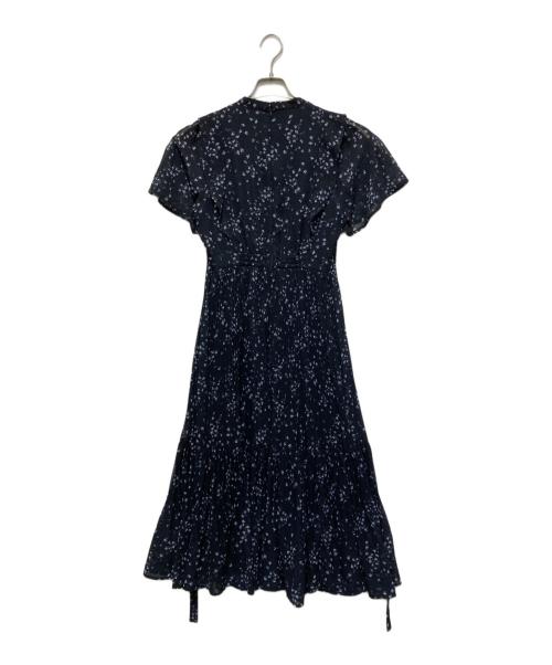 JUSGLITTY（ジャスグリッティー）JUSGLITTY (ジャスグリッティー) リトルフラワープリーツワンピース ネイビー サイズ:SIZE 0の古着・服飾アイテム