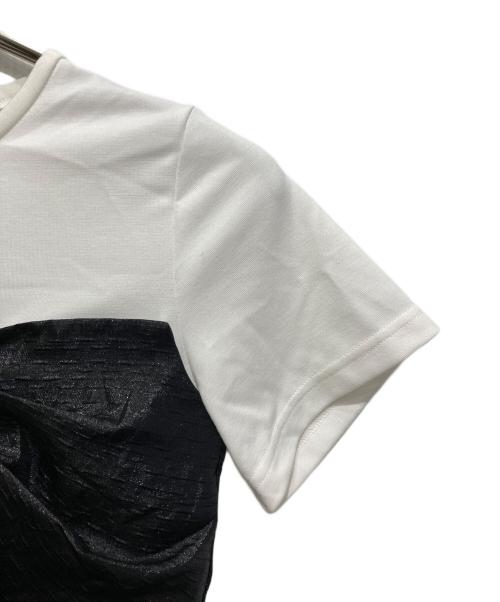 Apuweiser-riche（アプワイザーリッシェ）Apuweiser-riche (アプワイザーリッシェ) ベアリボンカットソードッキング ホワイト×ブラック サイズ:SIZE １の古着・服飾アイテム