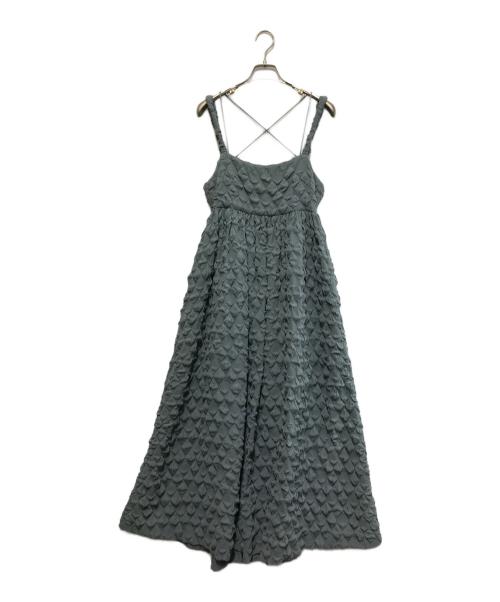 LE CIEL BLEU（ルシェルブルー）LE CIEL BLEU (ルシェルブルー) Shrinked Jacquard Cami Dress ミント サイズ:38の古着・服飾アイテム