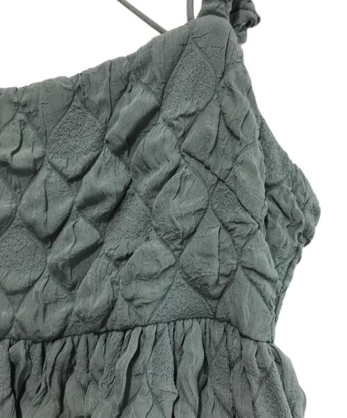 LE CIEL BLEU（ルシェルブルー）LE CIEL BLEU (ルシェルブルー) Shrinked Jacquard Cami Dress ミント サイズ:38の古着・服飾アイテム