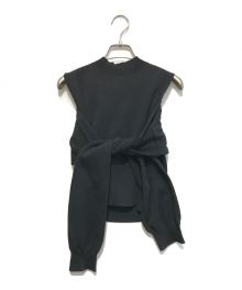 LE CIEL BLEU（ルシェルブルー）の古着「Shoulder Out Wide Tape Knit」｜ブラック