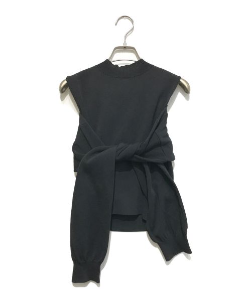 LE CIEL BLEU（ルシェルブルー）LE CIEL BLEU (ルシェルブルー) Shoulder Out Wide Tape Knit ブラック サイズ:36の古着・服飾アイテム