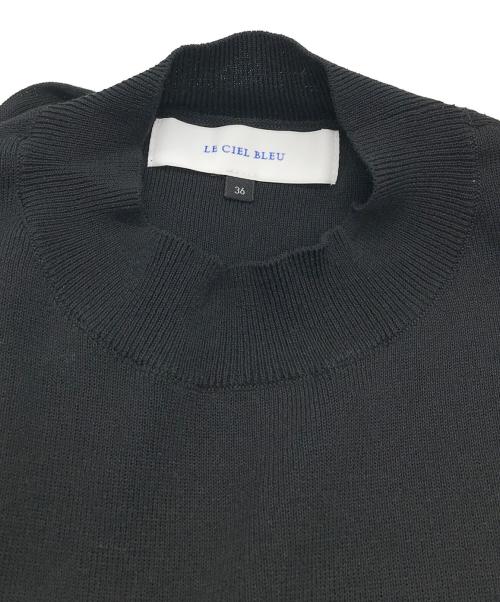 LE CIEL BLEU（ルシェルブルー）LE CIEL BLEU (ルシェルブルー) Shoulder Out Wide Tape Knit ブラック サイズ:36の古着・服飾アイテム