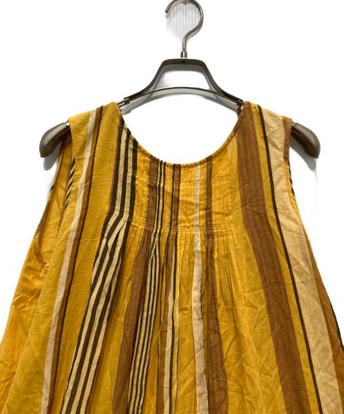 ne quittez pas（ヌキテパ）ne quittez pas (ヌキテパ) ノースリーブストライプワンピース オレンジ サイズ:ーの古着・服飾アイテム