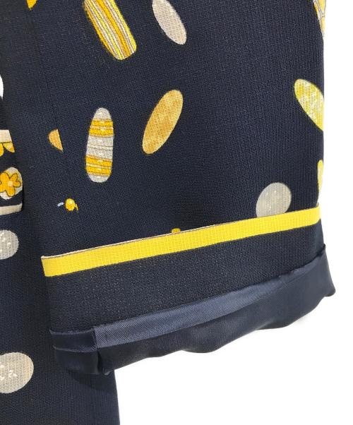 LEONARD（レオナール）LEONARD (レオナール) ロゴ釦総柄ウールジャケット ネイビー サイズ:11ARの古着・服飾アイテム