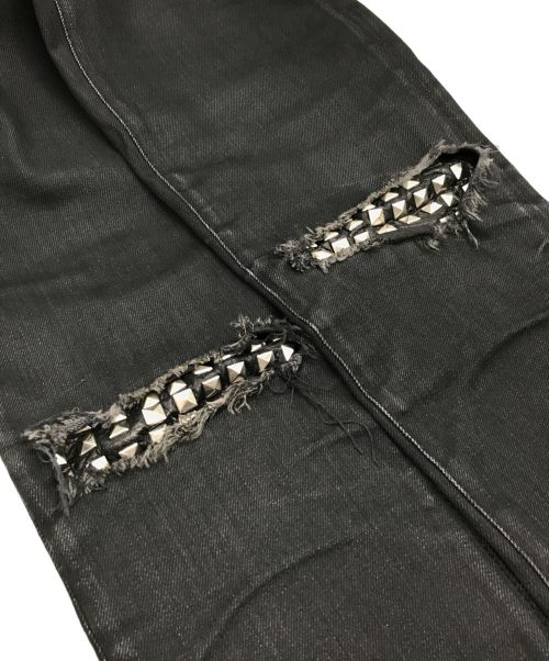 Saint Laurent Paris（サンローランパリ）Saint Laurent Paris (サンローランパリ) スタッズデニムパンツ ブラック サイズ:26の古着・服飾アイテム