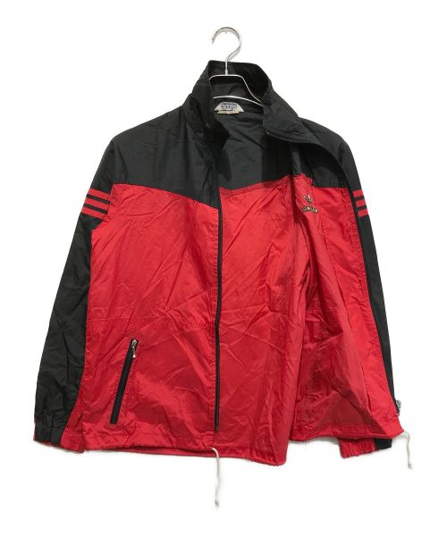 adidas（アディダス）adidas (アディダス) 80's デザント期 ヴィンテージナイロンジャケット レッド×ブラック サイズ:Sの古着・服飾アイテム