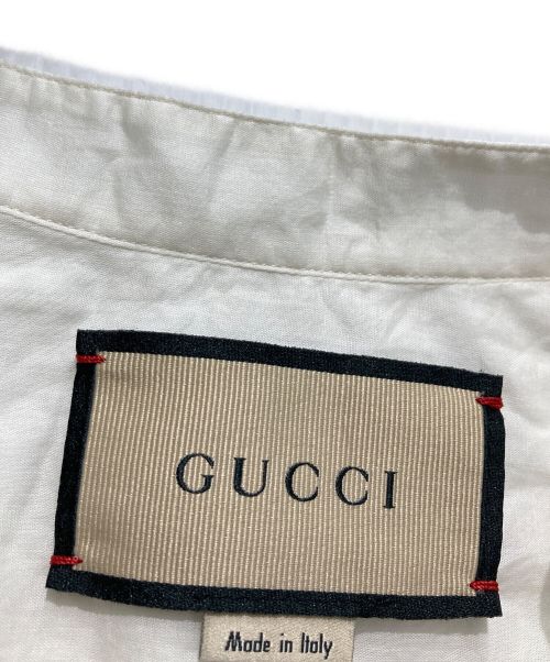 GUCCI（グッチ）GUCCI (グッチ) コットンチュニックヘンリーネック半袖シャツ ホワイト サイズ:46の古着・服飾アイテム