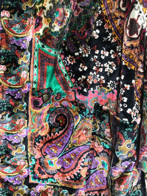 ETRO（エトロ）ETRO (エトロ) ペイズリーベロアジャケット ブラック サイズ:40の古着・服飾アイテム