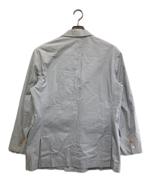 POLO RALPH LAUREN（ポロ・ラルフローレン）POLO RALPH LAUREN (ポロ・ラルフローレン) シアサッカーストライプダブルジャケット ブルー×ホワイト サイズ:42Rの古着・服飾アイテム