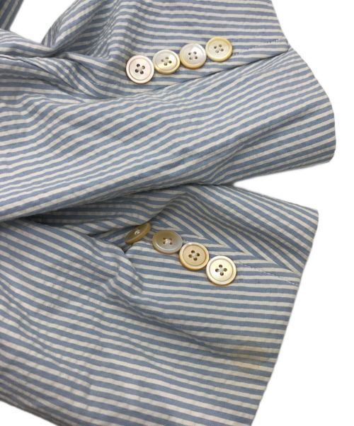 POLO RALPH LAUREN（ポロ・ラルフローレン）POLO RALPH LAUREN (ポロ・ラルフローレン) シアサッカーストライプダブルジャケット ブルー×ホワイト サイズ:42Rの古着・服飾アイテム