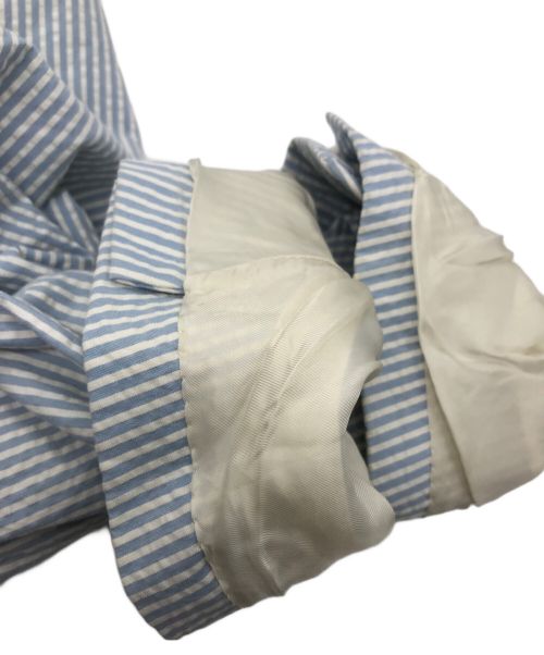 POLO RALPH LAUREN（ポロ・ラルフローレン）POLO RALPH LAUREN (ポロ・ラルフローレン) シアサッカーストライプダブルジャケット ブルー×ホワイト サイズ:42Rの古着・服飾アイテム