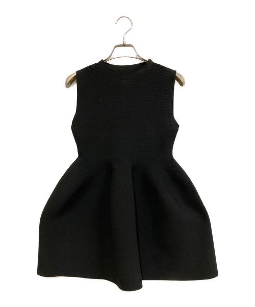 anuans（アニュアンス）anuans (アニュアンス) ホールガーメントペプラムノースリーブニット ブラック サイズ:SIZE Sの古着・服飾アイテム