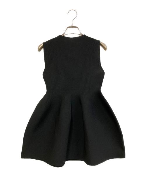anuans（アニュアンス）anuans (アニュアンス) ホールガーメントペプラムノースリーブニット ブラック サイズ:SIZE Sの古着・服飾アイテム