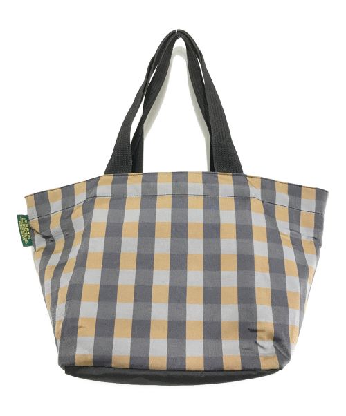 Herve Chapelier（エルベシャプリエ）Herve Chapelier (エルベシャプリエ) チェック舟形トートバッグ スカイブルー×ネイビー×ベージュ サイズ:ーの古着・服飾アイテム
