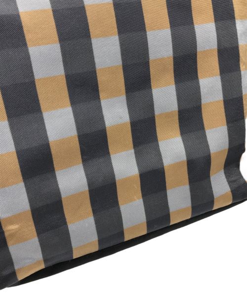 Herve Chapelier（エルベシャプリエ）Herve Chapelier (エルベシャプリエ) チェック舟形トートバッグ スカイブルー×ネイビー×ベージュ サイズ:ーの古着・服飾アイテム