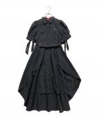 DazzliN×POLO BCSダズリン×ポロ・ビーシーエス）の古着「24SS ヘムレイヤードシャツワンピース」｜ネイビー