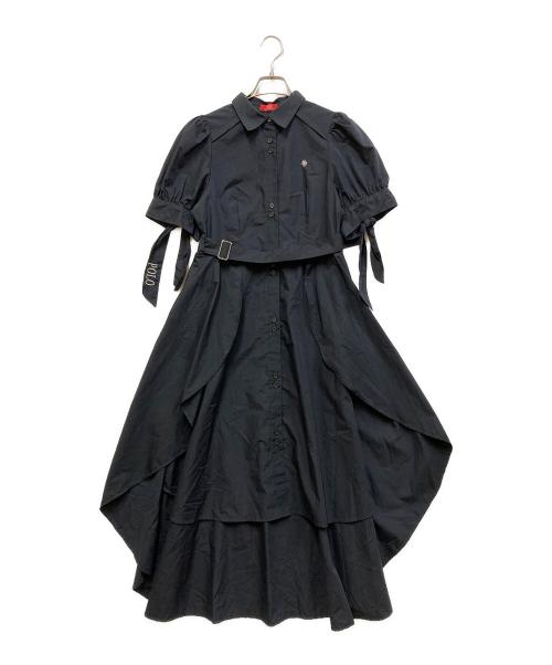 DazzliN（ダズリン）dazzlin (ダズリン) POLO BCS (ポロ・ビーシーエス) 24SS ヘムレイヤードシャツワンピース ネイビー サイズ:SIZE Sの古着・服飾アイテム