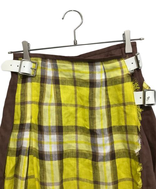 O'NEIL OF DUBLIN（オニールオブダブリン）O'NEIL OF DUBLIN (オニールオブダブリン) FREAK'S STORE (フリークスストア) COMBINATION FASHION LONG KILT イエロー×ブラウン サイズ:US 6 未使用品の古着・服飾アイテム