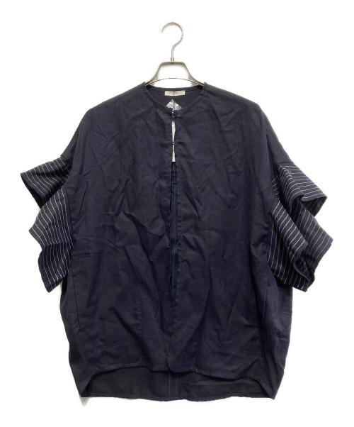 YORI（ヨリ）YORI (ヨリ) ステッチリネンジャケット ネイビー サイズ:FREEの古着・服飾アイテム