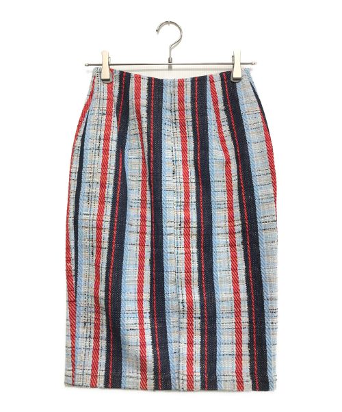 Diagram GRACE CONTINENTAL（ダイアグラム グレースコンチネンタル）Diagram GRACE CONTINENTAL (ダイアグラム グレースコンチネンタル) ツイードタイトスカート スカイブルー サイズ:36の古着・服飾アイテム