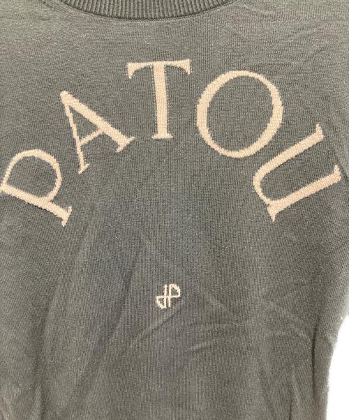patou（パトゥ）Patou (パトゥ) ロゴジャガード半袖ニット ブラック サイズ:Sの古着・服飾アイテム