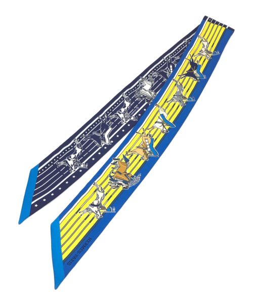 HERMES（エルメス）HERMES (エルメス) Pani La Shar Pawnee ブルー×イエロー サイズ:ーの古着・服飾アイテム