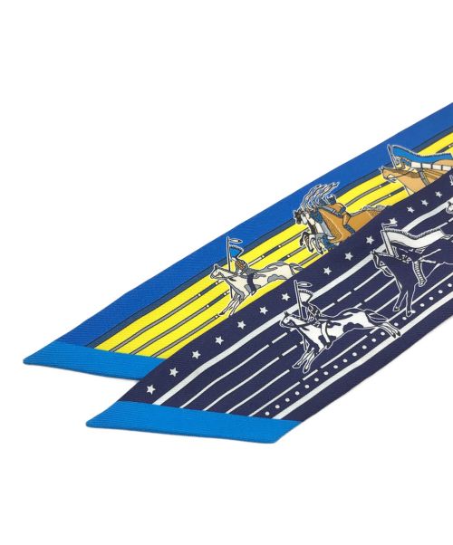 HERMES（エルメス）HERMES (エルメス) Pani La Shar Pawnee ブルー×イエロー サイズ:ーの古着・服飾アイテム