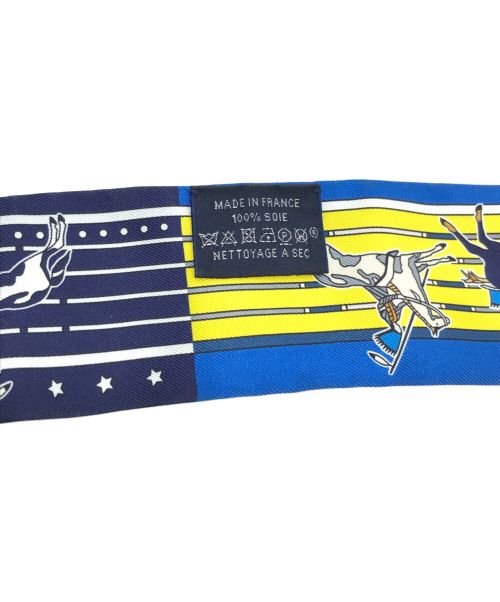 HERMES（エルメス）HERMES (エルメス) Pani La Shar Pawnee ブルー×イエロー サイズ:ーの古着・服飾アイテム