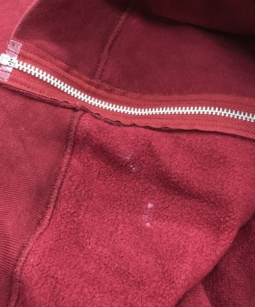 BlackEyePatch（ブラックアイパッチ）BlackEyePatch (ブラックアイパッチ) 刺繍ロゴ取扱注意 ジップパーカー レッド サイズ:Lの古着・服飾アイテム