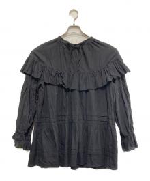 Ameri（アメリ）の古着「MEDI 2WAY COTTON FRILL TUNIC BLOUSE」｜ブラック