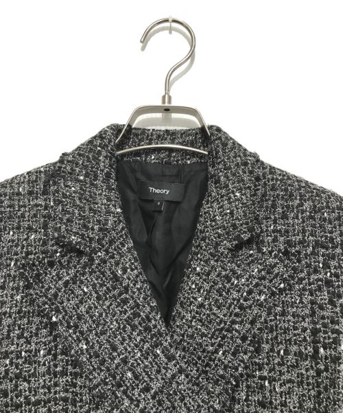 theory（セオリー）theory (セオリー) ツイードコート ブラック サイズ:2の古着・服飾アイテム