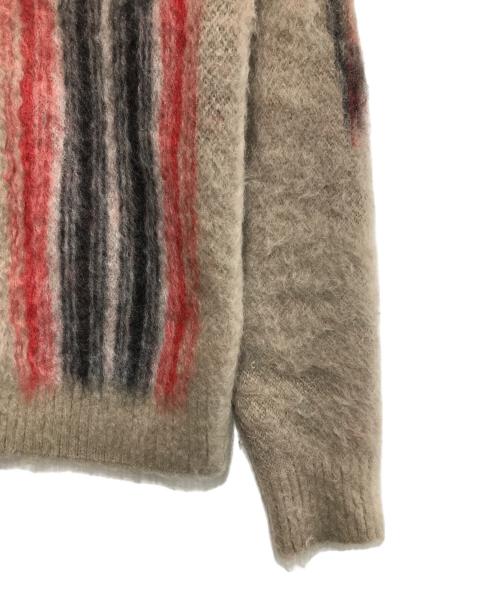 Needles（ニードルズ）Needles (ニードルズ) モヘヤブレンドニットカーディガン ベージュ×レッド サイズ:2の古着・服飾アイテム