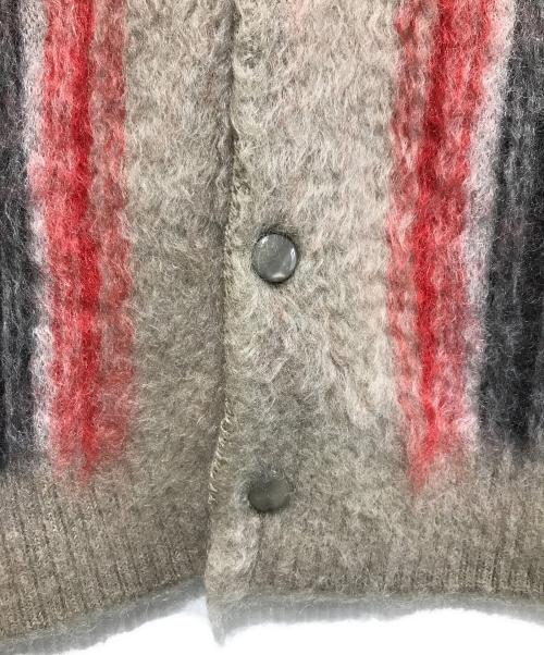 Needles（ニードルズ）Needles (ニードルズ) モヘヤブレンドニットカーディガン ベージュ×レッド サイズ:2の古着・服飾アイテム