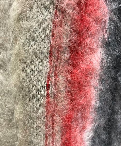 Needles（ニードルズ）Needles (ニードルズ) モヘヤブレンドニットカーディガン ベージュ×レッド サイズ:2の古着・服飾アイテム