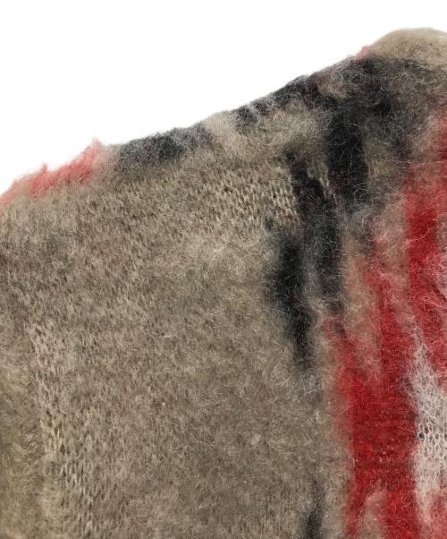 Needles（ニードルズ）Needles (ニードルズ) モヘヤブレンドニットカーディガン ベージュ×レッド サイズ:2の古着・服飾アイテム