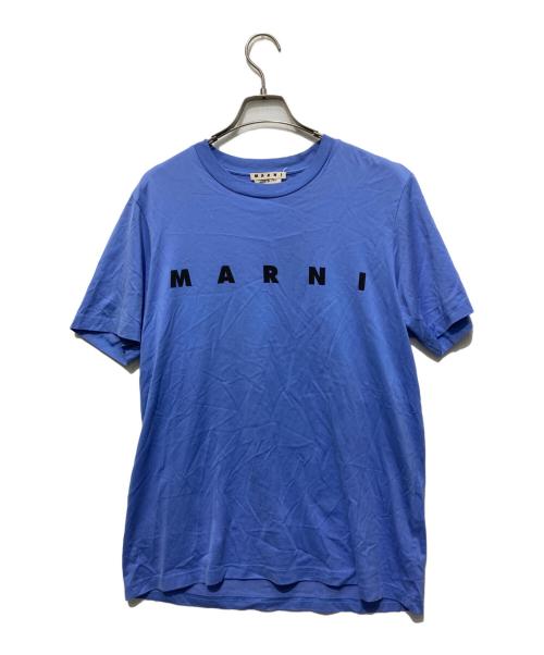 MARNI（マルニ）MARNI (マルニ) ロゴプリントTシャツ ブルー サイズ:48の古着・服飾アイテム