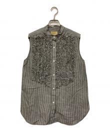 UNITED ARROWS TOKYO（ユナイテッドアローズトウキョウ）の古着「ノースリーブフリルブラウス」｜グレー