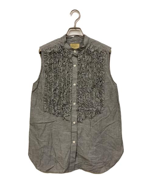 UNITED ARROWS TOKYO（ユナイテッドアローズトウキョウ）UNITED ARROWS TOKYO (ユナイテッドアローズトウキョウ) ノースリーブフリルブラウス グレー サイズ:-の古着・服飾アイテム