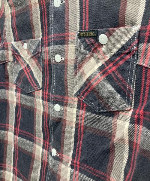 Hysteric Glamour（ヒステリックグラマー）Hysteric Glamour (ヒステリックグラマー) ワークネルシャツ ブラック×ベージュ サイズ:freeの古着・服飾アイテム